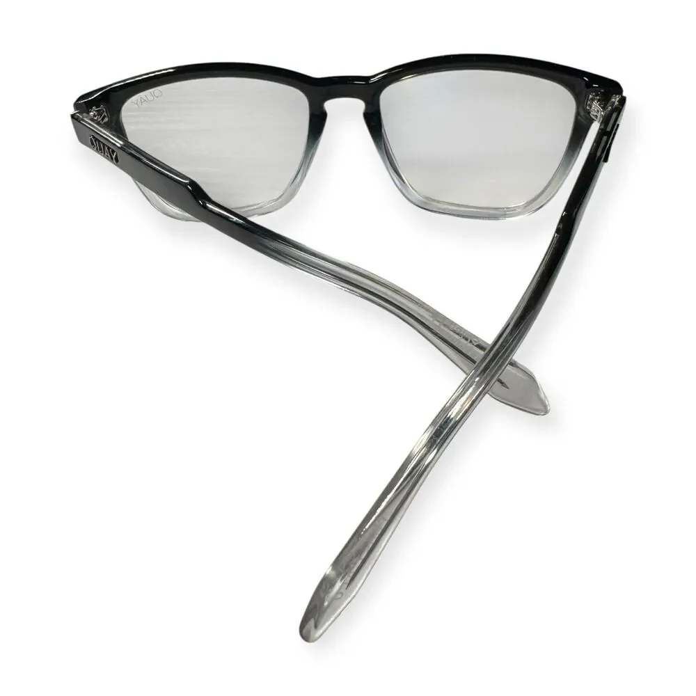 Quay Australia Hardwire 126 Eyeglasses Blue Light Lenses Black Clear Fade Frame - Picture 4 of 6